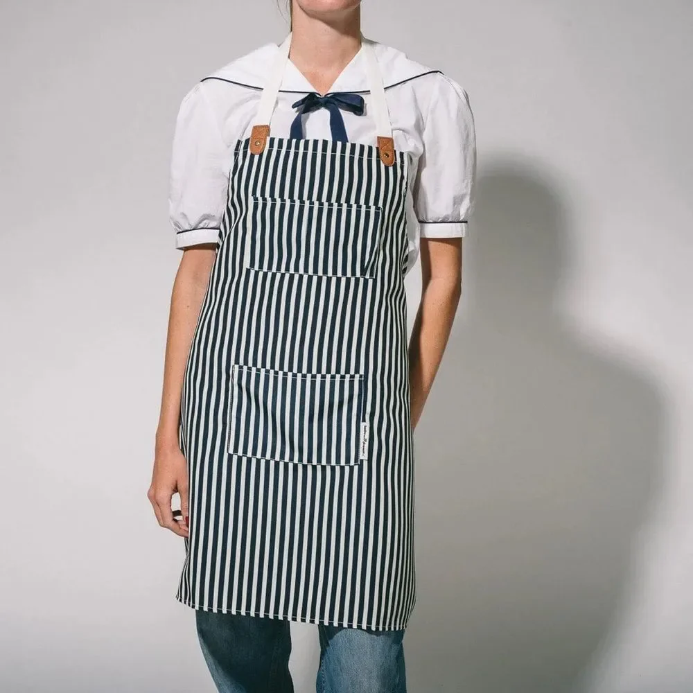 NWT Business & Pleasure The Apron in Lauren's Navy Stripe - One Size